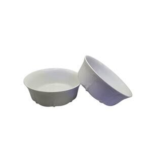 Vintage Tirschenreuth Bavaria White Embossed Bowls Germany Set of 2